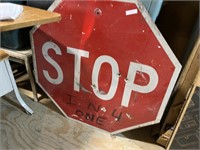 metal stop sign