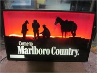 Lighted sign, Come to Marlboro Country