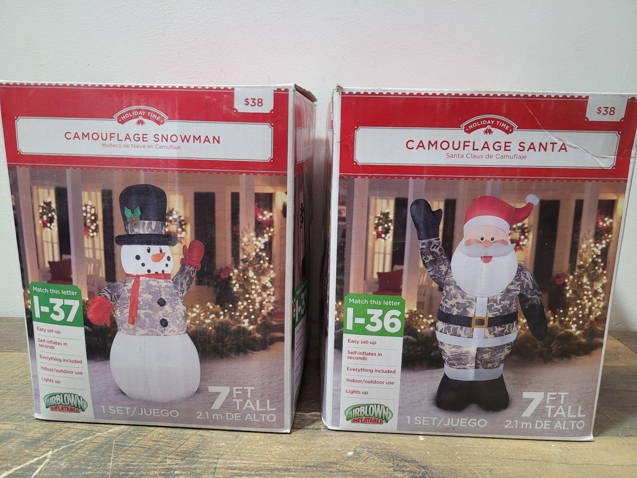Inflatable Snowman & Santa