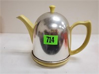 Hall chrome & ceramic teapot