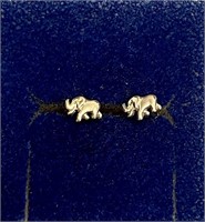 10K Gold Elephant Earrings