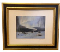 Signed Painting of Northern Lights
