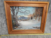 Winter Scene Oil Painting by Shaw