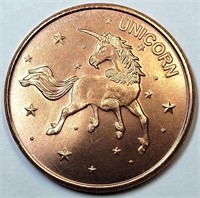 1 Oz .999 Copper Unicorn
