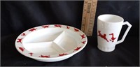 Child's Plate & Cup Milk Glass