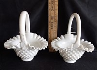 (2) Fenton Milk Glass Baskets