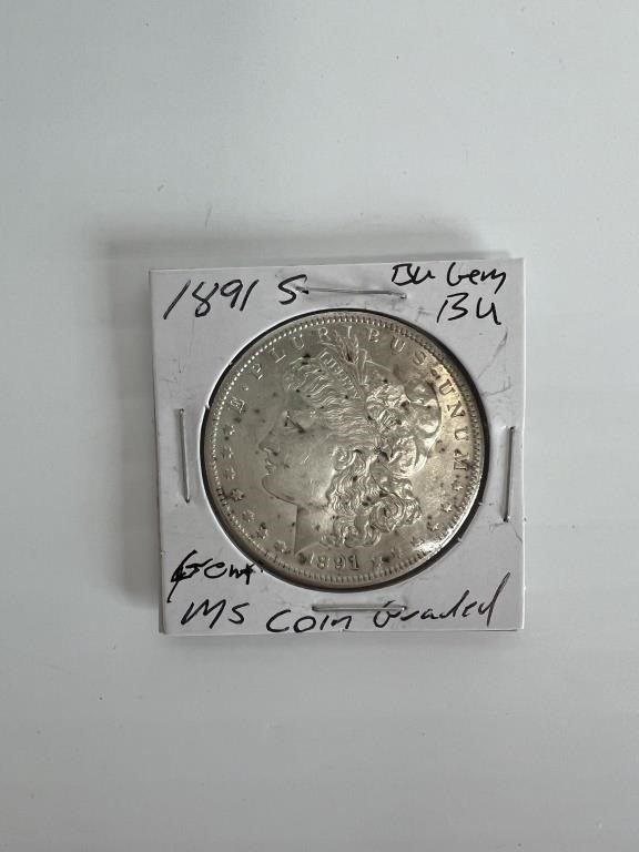 1891 S BU Gem Morgan Silver Dollar