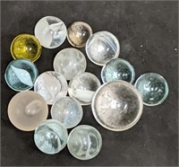 Group of Vintage Glass Marbles Inc Uranium Glass
