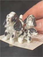 Antique Bone China Spanial Dog Family Minis