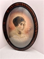 BEAUTIFUL PORTRAIT OF A WOMAN OVAL ANTQ FRAME