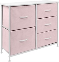 Sorbus Dresser, Steel Iron Frame, 5 Fabric Drawers