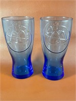 Set of 2 Blue McDonalds Drinking Glasses