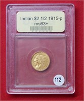 1915 Indian $2.50 Gold Coin ***
