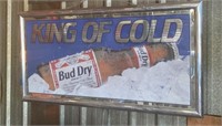 King of Cold Bud Dry Mirrored Sign