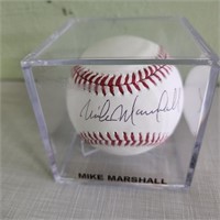 Mike Marshall Signed Baseball with Case