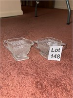 Vintage Tiara Glass Creamer and Sugar Cups