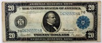 Coin 1914 $20 Federal Reserve Note Blue Seal