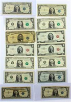 Coin Assorted United States Star Notes 14pcs