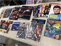 Table filled with Star Trek memorabilia