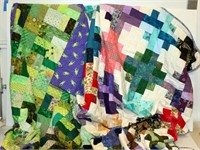 2 Hand Made Smaller Quilts 44"x67" 36"x47"