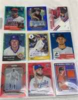 9x High end baseball cards autographs and patches
