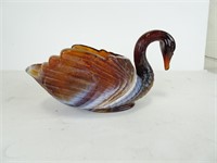 Thick Glass Decorative Swan