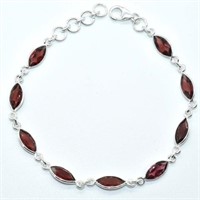 Sterling Silver Garnet Bracelet SJC