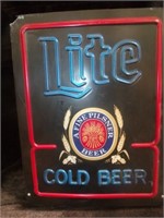 LITE COLD BEER BAR LIGHT WORKING, NEEDS RE WIRE