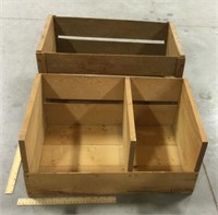 2 wooden crates- 10 & 11 in tall