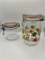 2 Glass Canisters