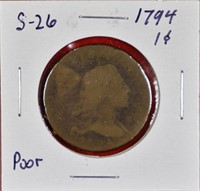 1794 Liberty Cap Cent S-26 Poor