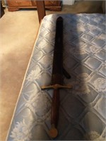 Brown Handle Sword with Leather Sleave