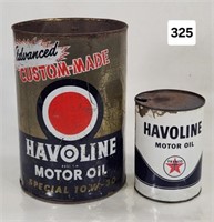 Havilon Motor Oil Tin Litho Containers