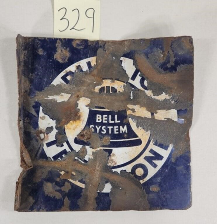 Bell Telephone Porcelain Flange Sign
