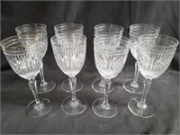 Group of 8 Waterford crystal wine glasses