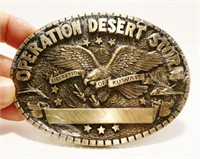 Vtg Operation Desert Storm Brass Belt Buckle