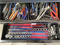 2 Drawers Full Of Pliers And Craftsman Sockets