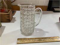 large heavy antique glass pitcher