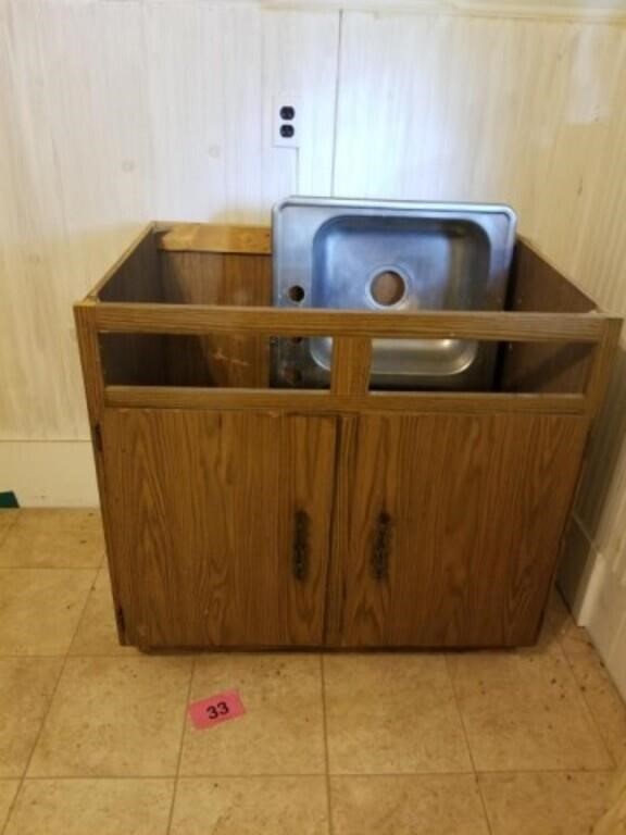 Stainless Steel Sink & Pressed Wood Cabinet -No