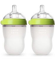 New Comotomo Baby Bottle, Green, 8 Ounce (2 Count