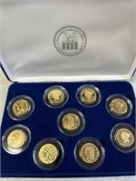LOT OF 9 REPLICA GOLD COINS / NICE SET