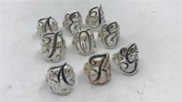 9 "initial" Fashion Ring Assorted Initials