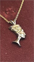 Nefertiti Egyptian Pendant & Sterlingsilver 14ktgf