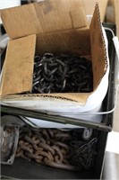 bin of tow rope and chain