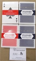 4 New Packs Standard Playing Cards