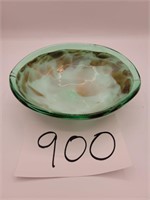 Green/Gold Artglass Bowl
