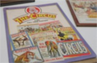 3 PC LOT CIRCUS ITEMS BOOK-15" X 20" FRAMED PIC &