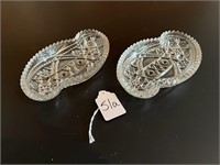 Vtg McKee Glass Fentec Pattern Relish Dishes