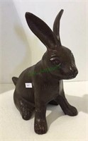 Cast iron rabbit measuring 10 inches tall