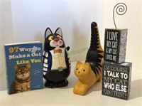 Cat collectors lot includes a ceramic cat,